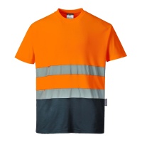 Portwest® S173 Warnschutz Cotton Comfort Kontrast T-Shirt kurzarm